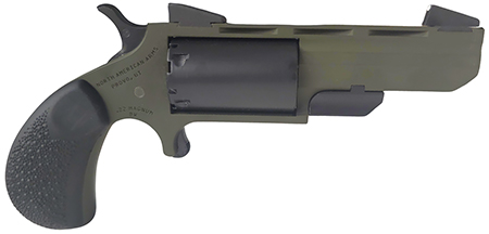 [744253003660] North American Arms NAATGHCB Green Huntsman Conversion 22 LR/22 Mag 5rd 2" Heavy Vent Rib Barrel, OD Green Cerakote Steel Frame, Matte Black Cylinder, Black Cobblestone Rubber Grip