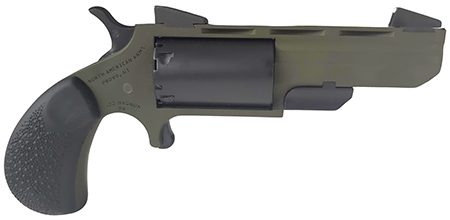 [744253003653] North American Arms TGHMB Green Huntsman  22 MAG 5rd 2" OD Green Cerakote Heavy Vent Rib Barrel, OD Green Cerakote Steel Frame, Matte Black Cylinder, Black Cobblestone Rubber Grip, Exposed Hammer