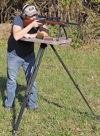 [026057361352] MTM Case-Gard HLST Hi-Low Shooting Table Black/FDE 18"-55" High