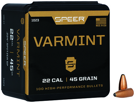 [076683010230] Speer 1023 Varmint  22Cal 45gr Jacketed Soft Point 100 Per Box/5 Case