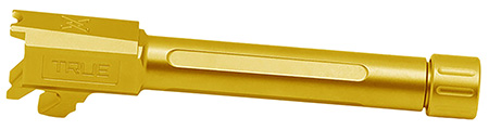 [719104540571] True Precision Inc TPSHCPBXTG Springfield  9mm Luger 3.70" Threaded Gold TiN Stainless Steel, Fits Springfield Hellcat Pro