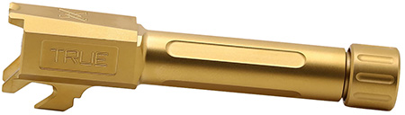 [719104539469] True Precision Inc TPSHCBXTG Springfield  9mm Luger 3.10" Threaded Gold TiN Stainless Steel, Fits Springfield Hellcat
