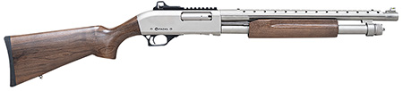 [682146897203] Citadel FRMN1220NKL Mariner  12 Gauge Pump 3" 4+1 18.50"  Nickel Full Heat Shield Barrel, Nickel Picatinny Rail Stainless Steel Receiver, Fixed Walnut Wood Stock