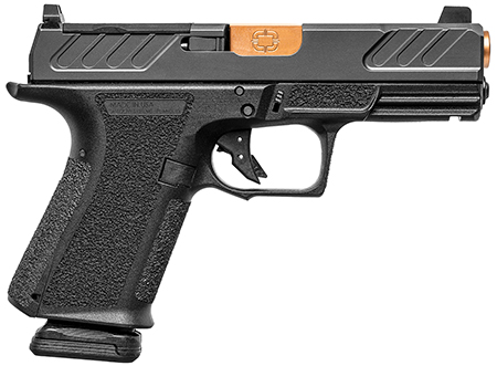 [810120312279] Shadow Systems SS1305 MR920 Foundation 9mm Luger 15+1 4" Bronze TICN Match Grade Barrel  &  Optic Cut/Serrated/SS Logo Stainless Steel Slide, Black Polymer Frame w/Beavertail  &  Picatinny Rail,