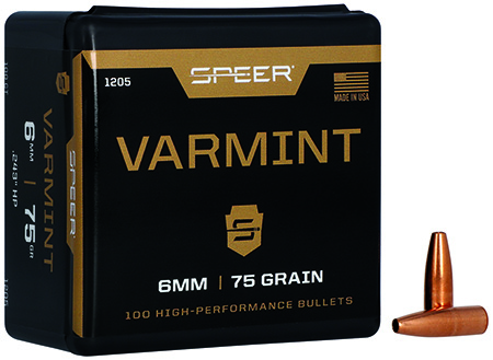 [076683012050] Speer 1205 Varmint  6mm 75gr Jacketed Hollow Point 100 Per Box/5 Case