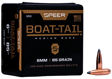 [076683012135] Speer 1213 Boat-Tail  6mm 85gr Jacketed Soft Point Boat Tail 100 Per Box/5 Case