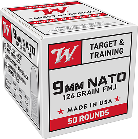 [020892232617] Winchester Ammo W9NATO50 USA  9mmNATO 124gr Full Metal Jacket 50 Per Box/20 Case