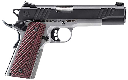 [704674129431] Bersa B19117050BMBC B1911  Full Size Frame 45 ACP 8+1 5" Stainless Steel Barrel, Stainless Serrated Steel Slide, Black Stainless Steel Frame w/Beavertail, Rosewood Grip, Ambidextrous