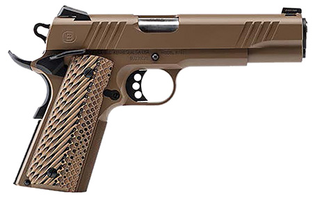 [704674046561] Bersa B19117050DEHB B1911  45 ACP 8+1 5" Stainless Steel Barrel, Flat Dark Earth Serrated Slide, Flat Dark Earth Stainless Steel Frame w/Beavertail, FDE VZ Grip