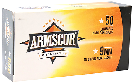 [4806015500438] Armscor 50043PH USA  9mm 115gr Full Metal Jacket 50 Per Box/20 Case