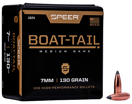 [076683016249] Speer 1624 Boat-Tail  7mm 130gr Jacketed Soft Point Boat Tail 100 Per Box/5 Case