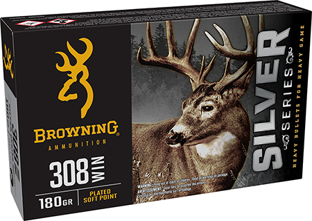 [020892232143] Browning Ammo B192603081  Silver 308Win 180gr Plated Soft Point 20 Per Box/10 Case
