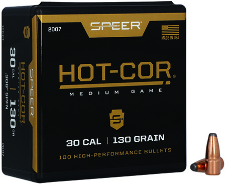 [076683020079] Speer 2007 Hot-Cor  30Cal 130gr Soft Point Flat Nose 100 Per Box/5 Case