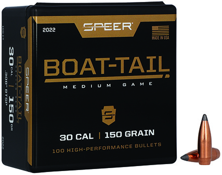 [076683020222] Speer 2022 Boat-Tail  30Cal 150gr Jacketed Soft Point Boat Tail 100 Per Box/5 Case