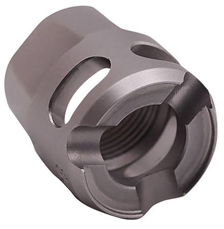 [719104540915] True Precision Inc TPYMICROSS Micro Compensator Y-Type Satin Stainless 416R Stainless Steel 1/2"x28 Threads 9mm/380 ACP