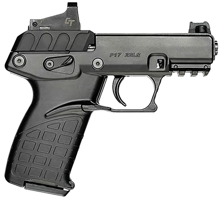 [640832009408] Kel-Tec P17BBLKRD P17 w/Optic Bundle Compact Frame 22 LR 16+1 3.80" Black Steel Barrel, Black Serrated Slide, Black Polymer Frame w/Picatinny Rail, Textured Grip, Crimson Trace Red Dot, Ambidextrous