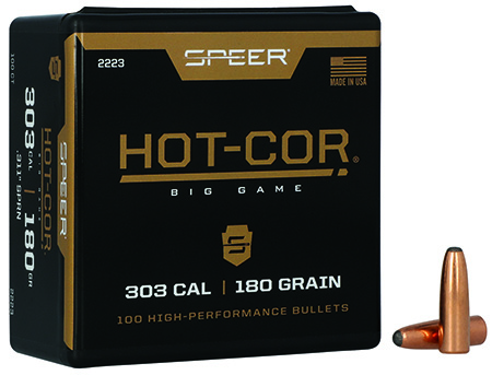 [076683022233] Speer 2223 Hot-Cor  303Cal 180gr Soft Point Round Nose 100 Per Box/5 Case