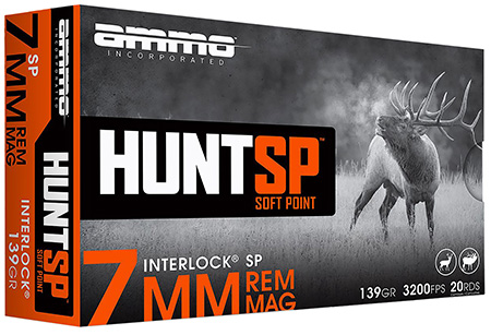 [818778024650] Ammo Inc 7MM139SPA20 Hunt  7mm 139gr Soft Point 20 Per Box/10 Case