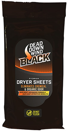 [873881008379] Dead Down Wind 117019 Black Premium Dryer Sheets Odor Eliminator Unscented Scent Dryer Sheet 40 Count
