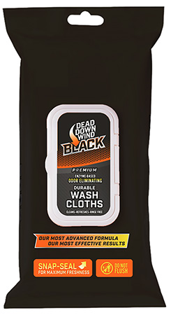 [873881008362] Dead Down Wind 13725 Wash Cloths Black Premium Odor Eliminator Unscented Scent 40 Count
