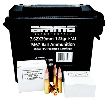 [818778024896] Ammo Inc 762X39123FMJ-B180 Incorporated  7.62x39mm 123gr Full Metal Jacket/180rds