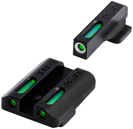 [788130021941] TruGlo TGTG13KA1A TFX  Black | Green Tritium  &  Fiber Optic White Outline Front Sight Green Tritium  &  Fiber Optic Rear Sight Kahr Arms