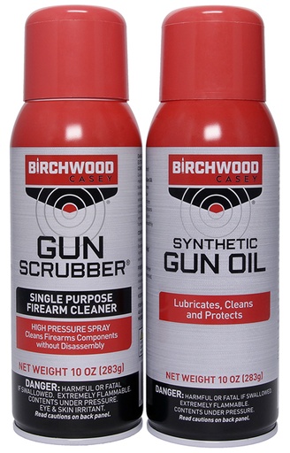 [029057333022] Birchwood Casey 33302 Gun Scrubber  &  Synthetic Gun Oil Combo Pack 10 oz. Aerosol Can 2 Pack