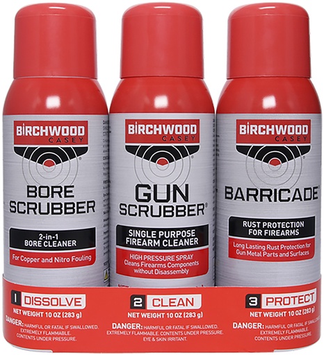 [029057333091] Birchwood Casey 33309 1-2-3 Aerosol Value Pack Kit 10 oz. Aerosol Can 3 Pack