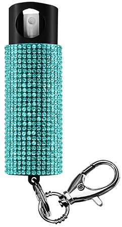 [850028553015] SKYLINE USA INC PSGDBOTL Pepper Spray Bling-It-On 0.50 oz Teal Includes Keychain