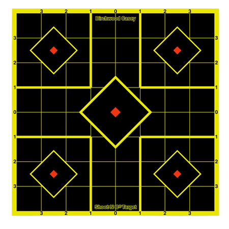 [029057341126] Birchwood Casey 34112 Shoot-N-C Reactive Target Self-Adhesive Paper Multi Color 8" 5-Diamond 15 Pack