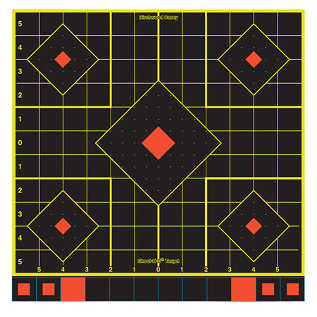 [029057342147] Birchwood Casey 34214 Shoot-N-C Reactive Target Self-Adhesive Paper Multi Color 12" 5-Diamond 12 Pack