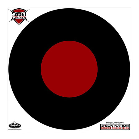 [029057351873] Birchwood Casey 35187 Dirty Bird 3-Gun Nation Circle Paper Hanging 17.25" Black/Red 5 Pack