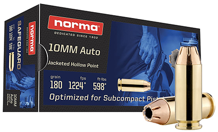 [810036151689] Norma Ammunition 801109265   10mm 180gr Jacketed Hollow Point 50 Per Box/20 Case