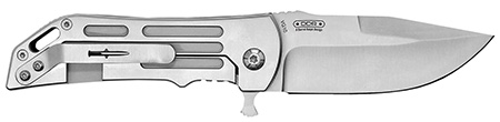 [016162196437] Camillus 19643 Dominator II 3" Folding Drop Point Plain Titanium Bonded 420 Stainless Steel Blade, Silver Carbon Fiber/SS Handle