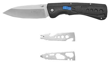 [016162193689] Camillus 19368 Inject  3.25" Folding Drop Point Silver Carbonitride Titanium D2 Steel Blade, Black Textured Carbon Fiber Handle