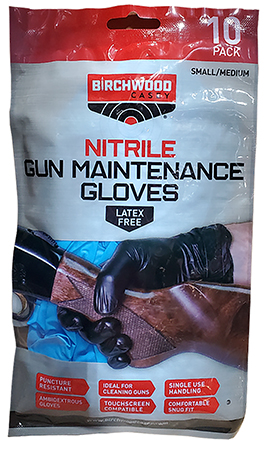 [888151040423] Birchwood Casey NGLVS-M Nitrile  Black Sm/Med 10 Pack