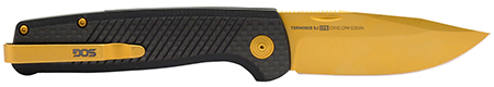 [729857013345] S.O.G SOGTM1007BX Terminus SJ LTE 2.90" Folding Plain Gold TiNi S35VN SS Blade, Graphite Textured G10 Handle