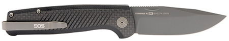 [729857013338] S.O.G SOGTM1006BX Terminus SJ LTE 2.90" Folding Plain Black TiNi S35VN SS Blade, Graphite Textured G10 Handle