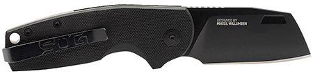 [729857014540] S.O.G SOG16030757 Stout SJ 2.60" Folding Clip Point Plain Stonewashed Cryo D2 Steel Blade/ Black Textured G10 Handle Includes Belt Clip, Presentation Box