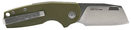 [729857014533] S.O.G SOG16030657 Stout SJ 2.60" Folding Clip Point Plain Cryo D2 Steel Blade/ Olive Drab Textured G10 Handle Includes Belt Clip, Presentation Box