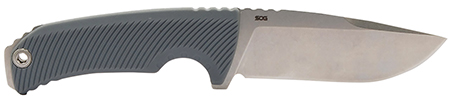 [729857014090] S.O.G SOG17060243 Tellus FX 4.20" Fixed Clip Point Plain Stonewashed Cryo 440C SS Blade, Wolf Gray Textured GRN Handle, Blister Pack