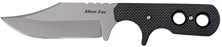 [888151033241] Cold Steel CS49HCFZ Mini Tac Bowie 3.63" Fixed Clip Point Plain Stonewashed 8Cr13MoV SS Blade, 3.25" Griv-Ex Handle