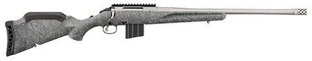 [736676469079] Ruger 46907 American II  Full Size 400 Legend 5+1 20" Cobalt Cerakote Spiral Fluted Threaded Barrel  &  Alloy Steel Receiver w/Picatinny Rail, Gray Splatter Adj LOP Synthetic Stock
