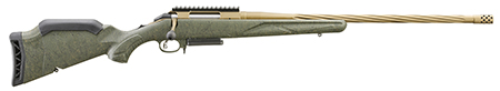 [736676469321] Ruger 46932 American II Predator Full Size 7mm-08 Rem 3+1 22" Burnt Bronze Cerakote Spiral Fluted Threaded Barrel  &  Alloy Steel Receiver w/Picatinny Rail, Green Splatter Adj LOP Synthetic Stock