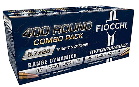 [762344866185] Fiocchi 57COMPT Hyperformance  5.7x28mm Full Metal Jacket 400rds *Combo Pack