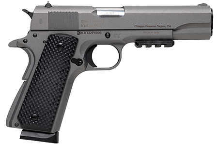 [8053800946728] Charles Daly 440179 1911 Field Grade 45 ACP 8+1 5" Stainless Steel Barrel, Mystikote Tactical Gray Serrated Steel Slide  &  Steel Frame w/Beavertail, Black Polymer Grips
