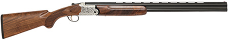 [8053800947312] Chiappa Firearms 930379 202AE  20 Gauge Break Open 3" 2 26" Black Chrome Lined Vent Rib Barrel, Nickel-Plated Engraved Aluminum Receiver, Fixed Walnut Stock