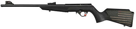 [754908342709] Rossi RB22L1611EN01 RB22 US Flag Compact 22 LR 10+1 16.50" Matte Black Threaded Barrel, Black Aluminum Receiver, Black w/US Flag Synthetic Fixed Stock