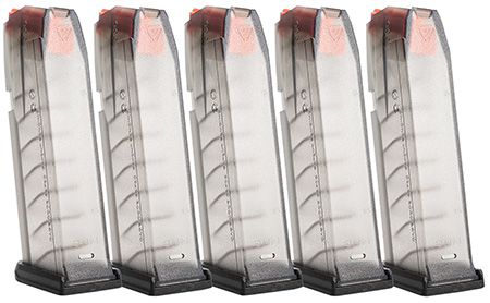 [793811766547] Strike Industries GMAG19X5   15rd Compatible w/ Glock 19/26 Gen3-5 Translucent Smoke 5 Pack