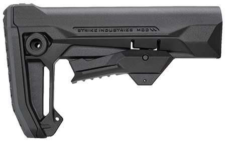 [793811766844] Strike Industries STRIKEESMOD2BK MOD2 Rifle Stock Black Polymer Compatible w/ AR Style Buffer Tubes